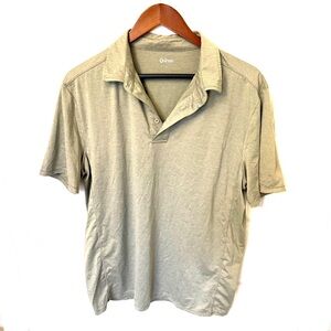 Quince Flowknit Breeze Performance Polo Heathered Aloe Size Medium